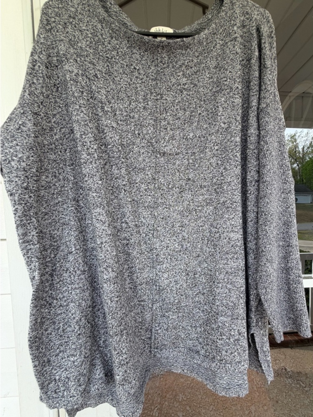 Style & Co. Gray Marled Crew Neck Sweater